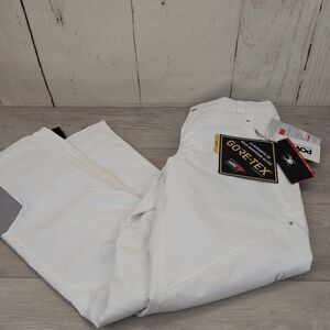 Spyder Women's Kaleidoscope Gore-Tex White Ski Pants Size 16 Brand New ** Flaw**